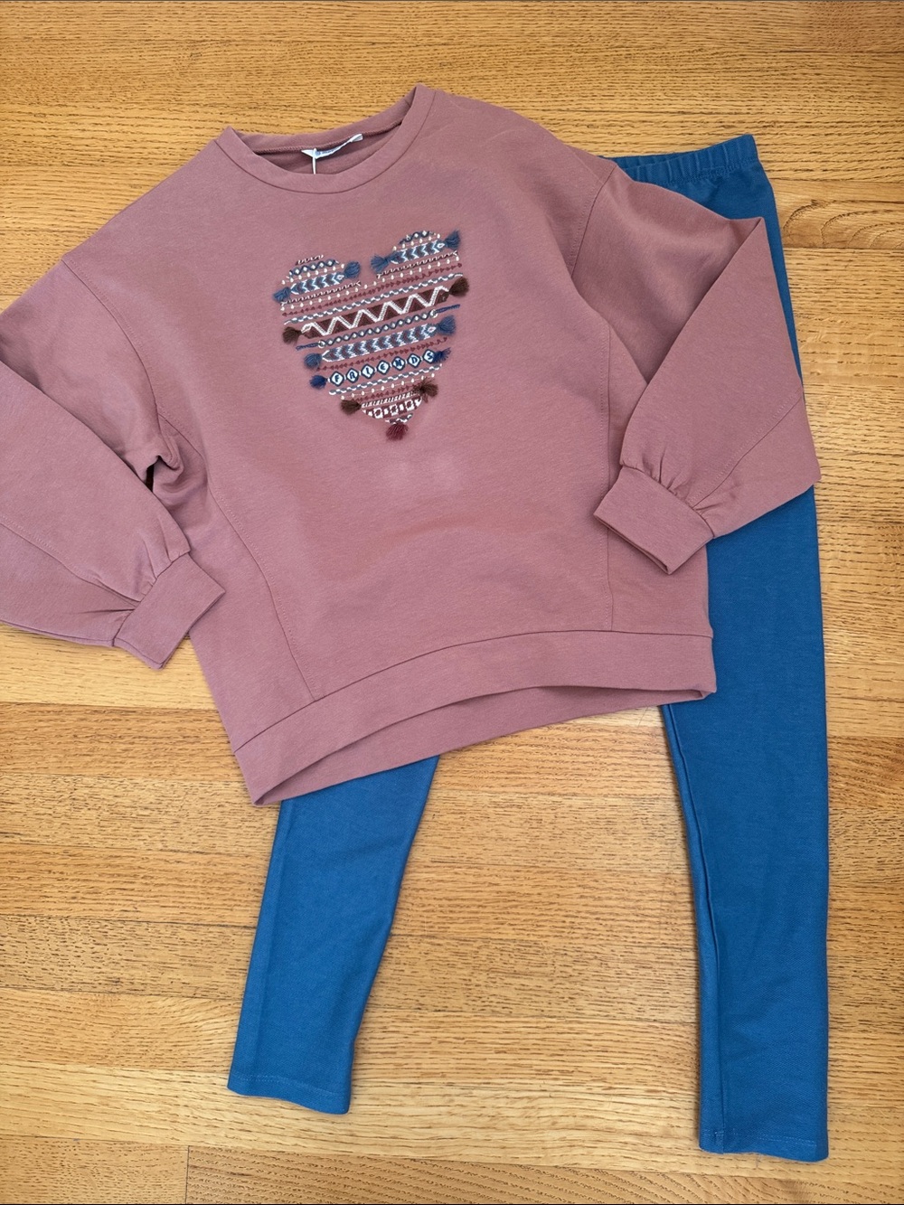 Mayoral Mauve Pullover with Blue Leggings Set